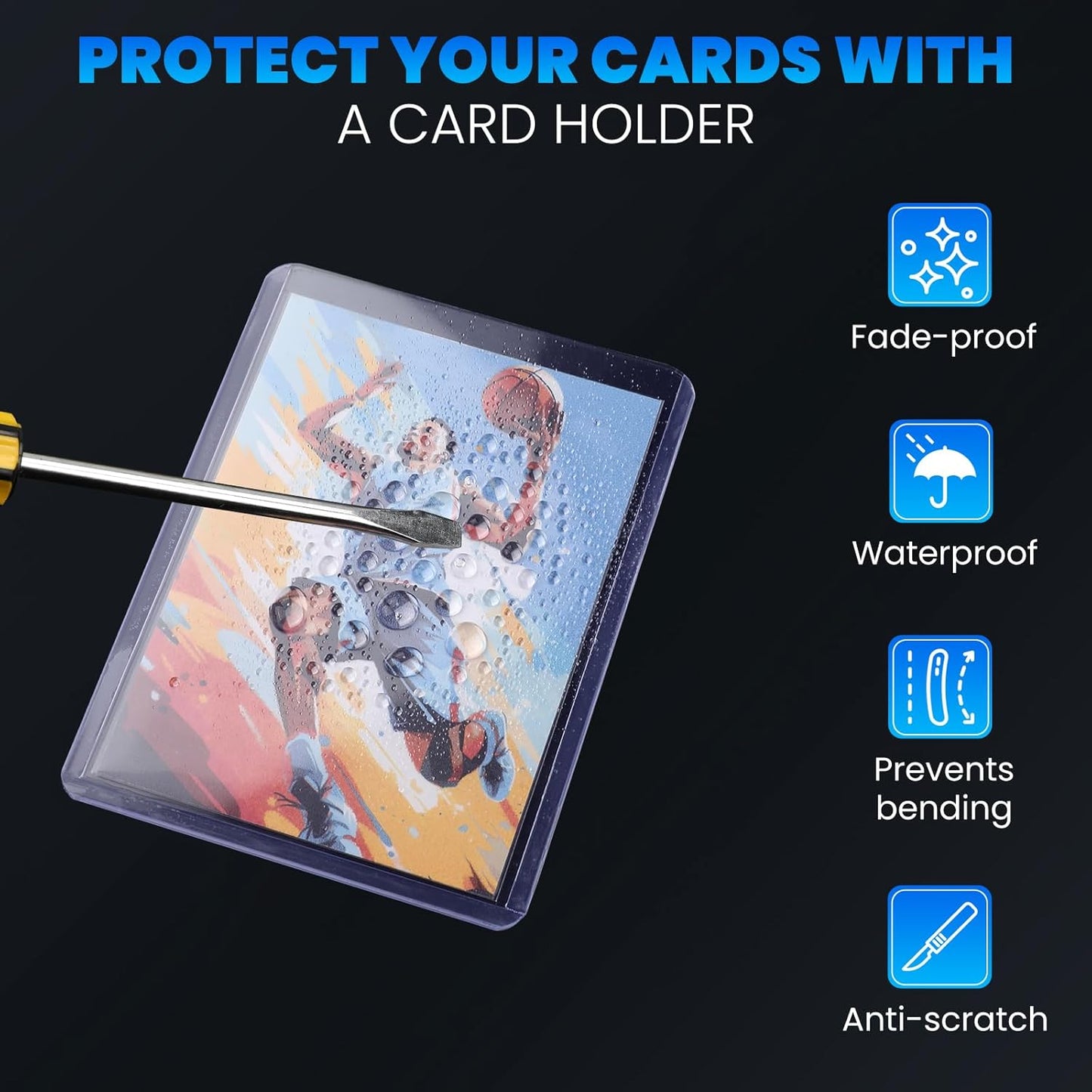 Top Loaders for Cards - 200 Hard Plastic Sleeves for Baseball & Football | 3" x 4" Trading Card Protectors