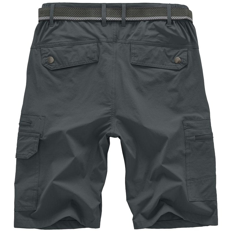 Jessie Kidden Mens Outdoor Casual Expandable Waist Lightweight Water Resistant Quick Dry Fishing Hiking Shorts (6222 Iron Grey 36)