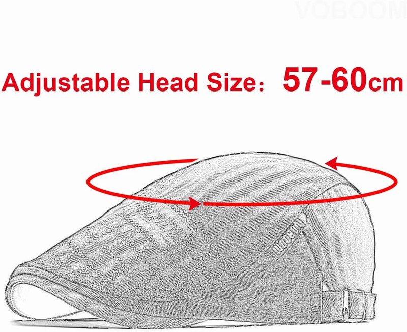 Men's Cotton Adjustable Newsboy Beret Cap - Stylish Ivy Cabbie Flat Hat for All Seasons