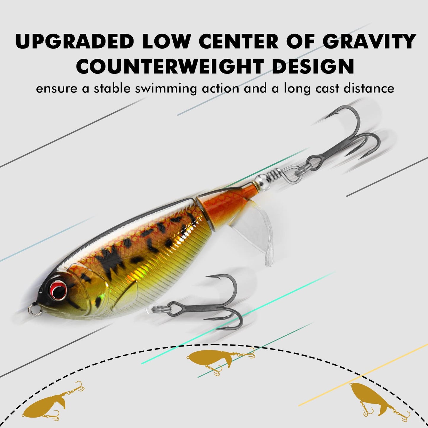 TRUSCEND Suspending Jerkbait Fishing Lures, Precision-Engineered Minnow with Sound, Flash & Irresistible Action, Cast Farther, Glow Brighter and Rattle Louder Jerkbaits for Bass Walleye Pike Catfish