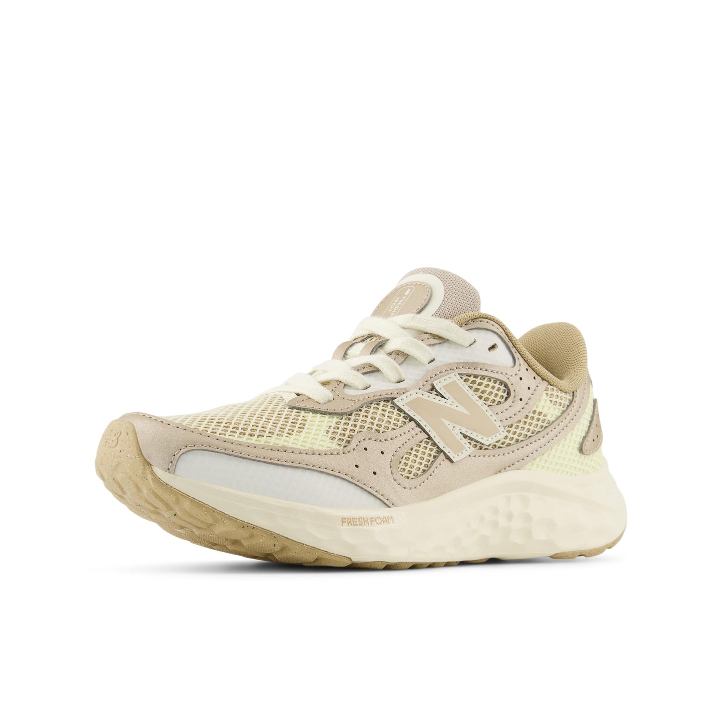 New Balance Women's Fresh Foam Arishi V4 Tiralux Running Shoe, Incense/Angora/Light Gold Metallic, 8.5 W