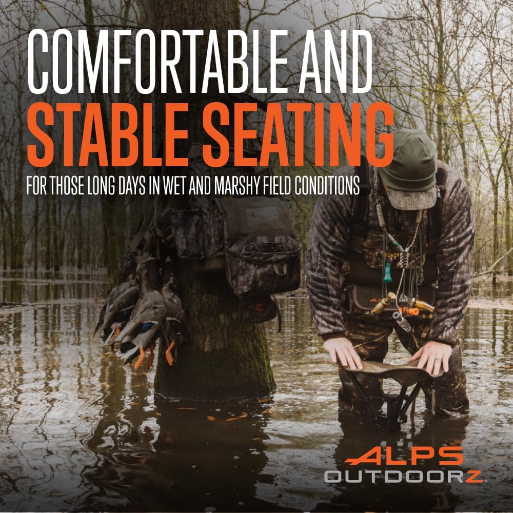 ALPS OutdoorZ Hunting Seat - Lightweight Adjustable Height Chair with Sink-Resistant Legs | All-Weather Comfort