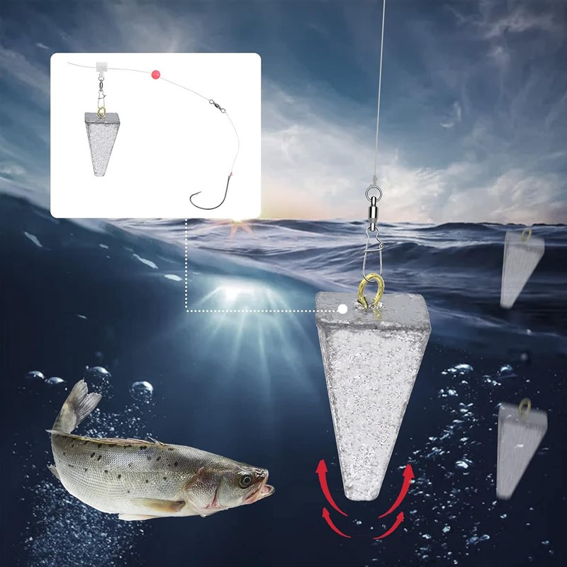Pyramid Fishing Weights - 3pcs Bullet Sinkers for Saltwater & Freshwater Fishing