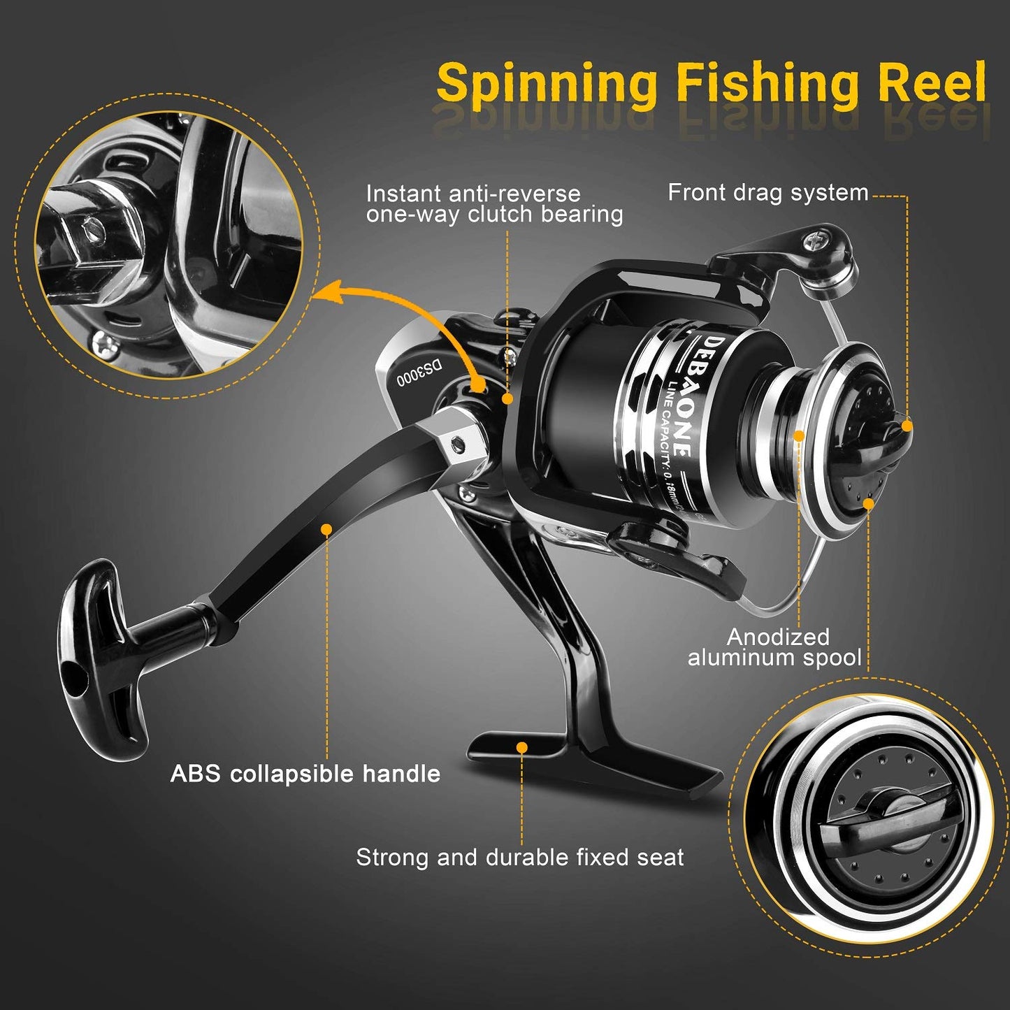 BlueFire Fishing Rod Kit, Carbon Fiber Telescopic Fishing Pole and Reel Combo with Spinning Reel, Line, Lure, Hooks and Carrier Bag, Fishing Gear Set for Beginner Adults Saltwater Freshwater(2.1M)