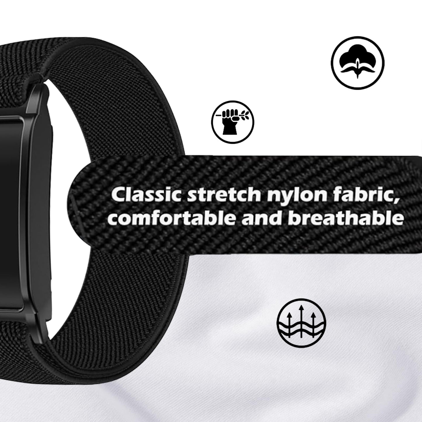 Zenithow Compatible with Whoop 4.0, 40cm Adjustable Nylon Bicep Band Strap, Whoop Bands for Fitness Training, Washable & Durable
