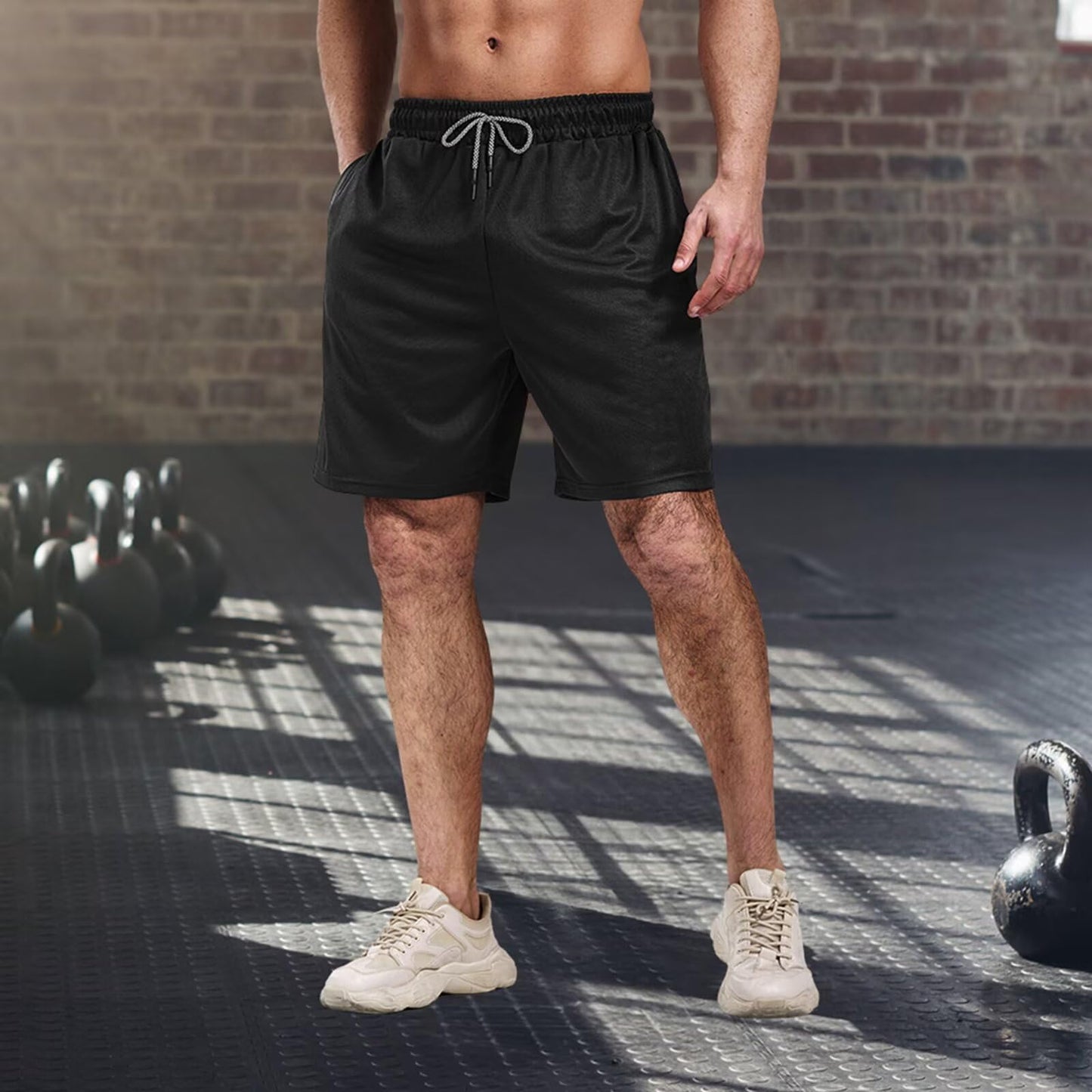 5 Pack Gym Shorts for Men 7 inch, Mens Athletic Running Shorts Dry Fit & Mesh Active Workout Shorts for Men with Pockets