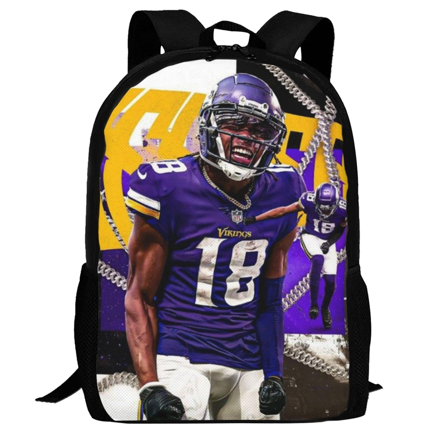 EWLTFM Casual Lightweight Travel Backpack Football Player Justin Jefferson Backpacks Fashion Cool Laptop Backpack Casual Daypack for Men Women Fans