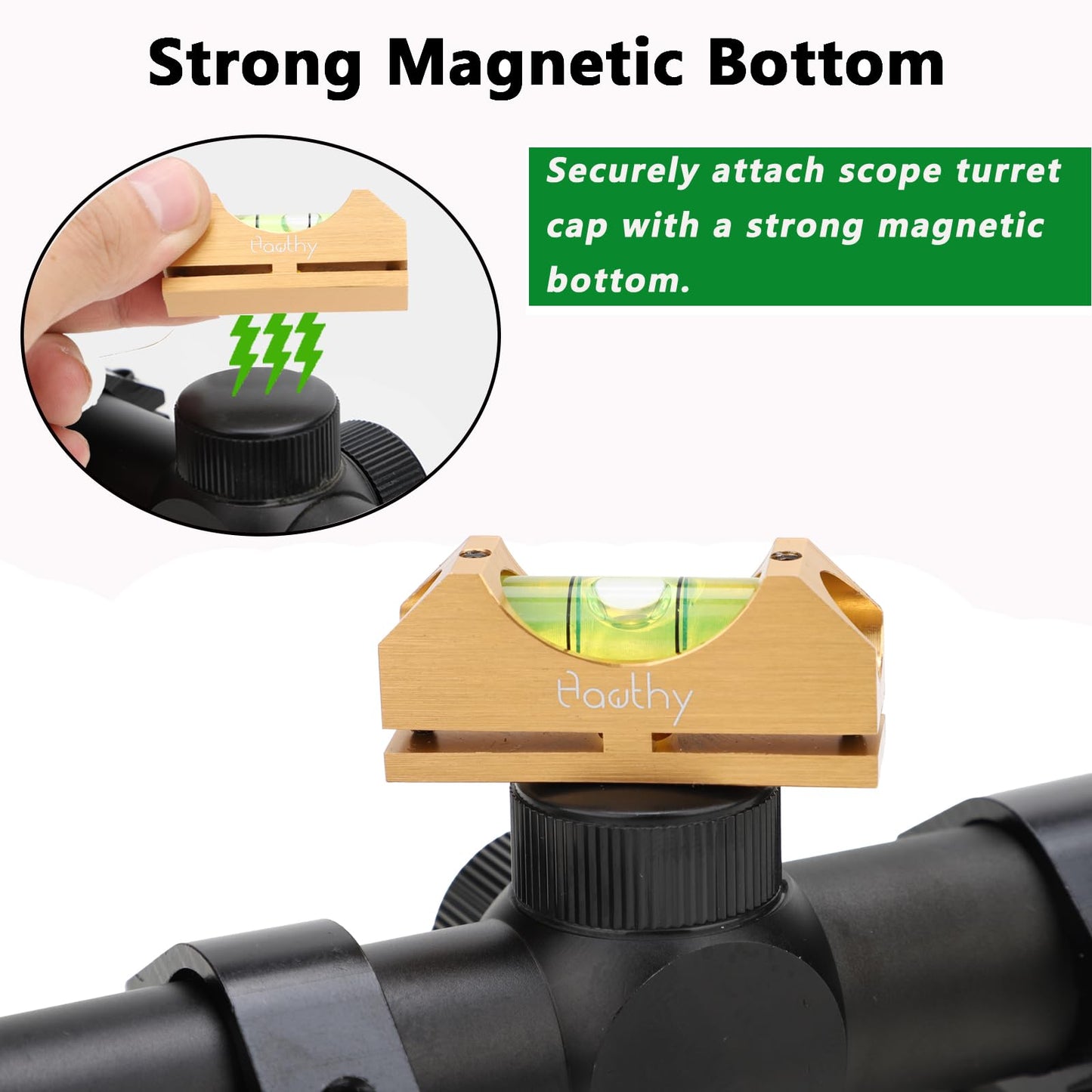 Hawthy Scope Leveling Kit Scope Bubble Level Picatinny Scope Level Magnetic Level Tool Bubble Leveling System Gold