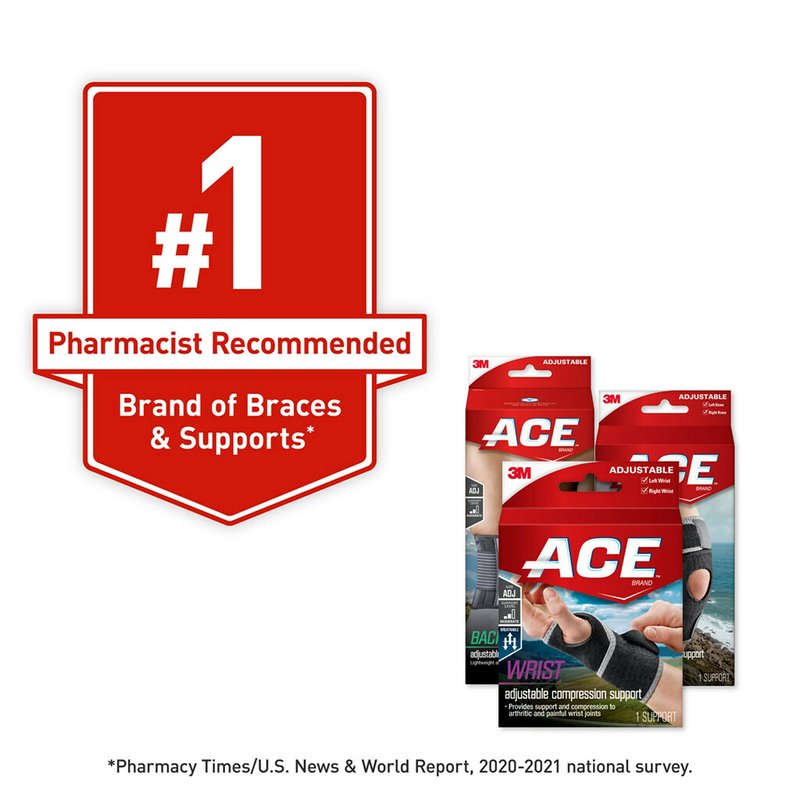 ACE Brand Knee Strap, Adjustable, Black, 1/Pack