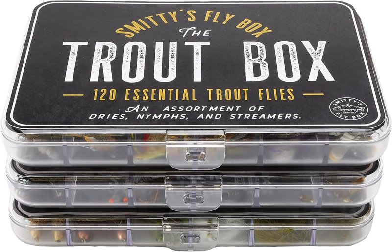 Smitty's Fly Box | Premium Trout Flies Assortment - Dry Flies, Nymphs & Streamers for Fishing