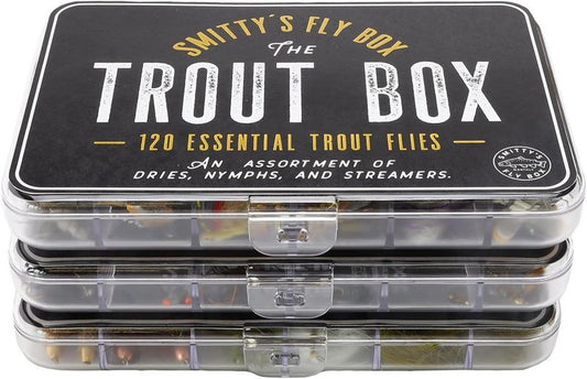 Smitty's Fly Box | Premium Trout Flies Assortment - Dry Flies, Nymphs & Streamers for Fishing