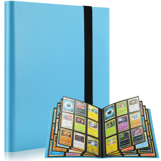 MaxGear Card Binder, 9 Pocket Trading Card Binder Album Folder with 20 Reversible Side-Loading Pages, Premium Card Book Collectible 360 Cards for Sports Cards, MTG, TCG, and Yugioh Cards (Blue)