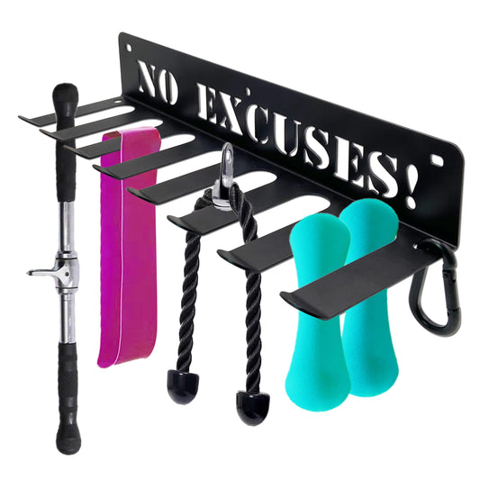 Home Gym Accessories Organization Storage Rack, Gym Equipment Storage For Home, 8 Hook Wall Hanger For Gear Barbells Resistance Bands Jump Ropes Lifting Belt