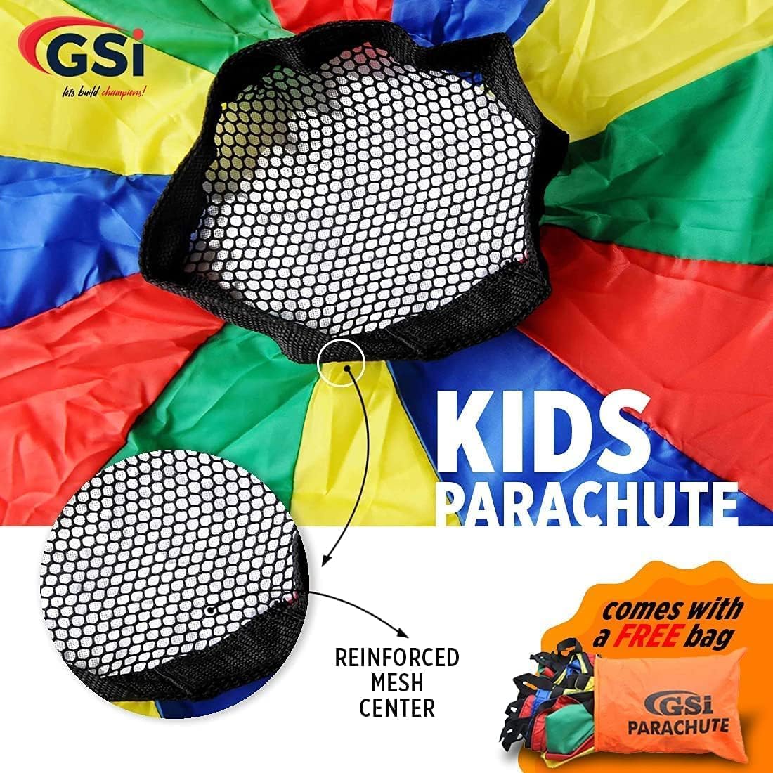 Kids Rainbow Parachute Toy - 35 Feet Play Tent for Gymnastics & Outdoor Activities