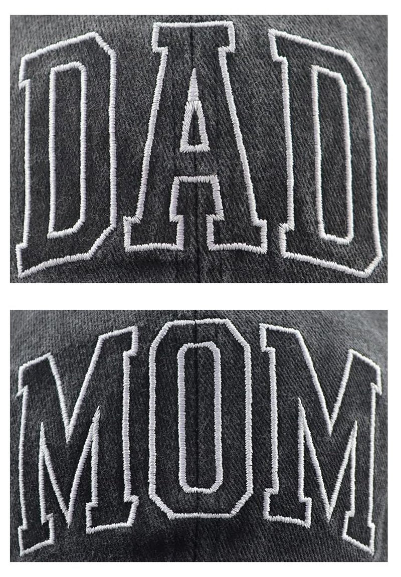 Mjanmqwtb Mom and Dad Hats, Couples Matching Outfits for Men Women, Funny Parents Baseball Cap, Christmas Thanksgiving Birthday Gifts for Dad Mom Wife Husband Black