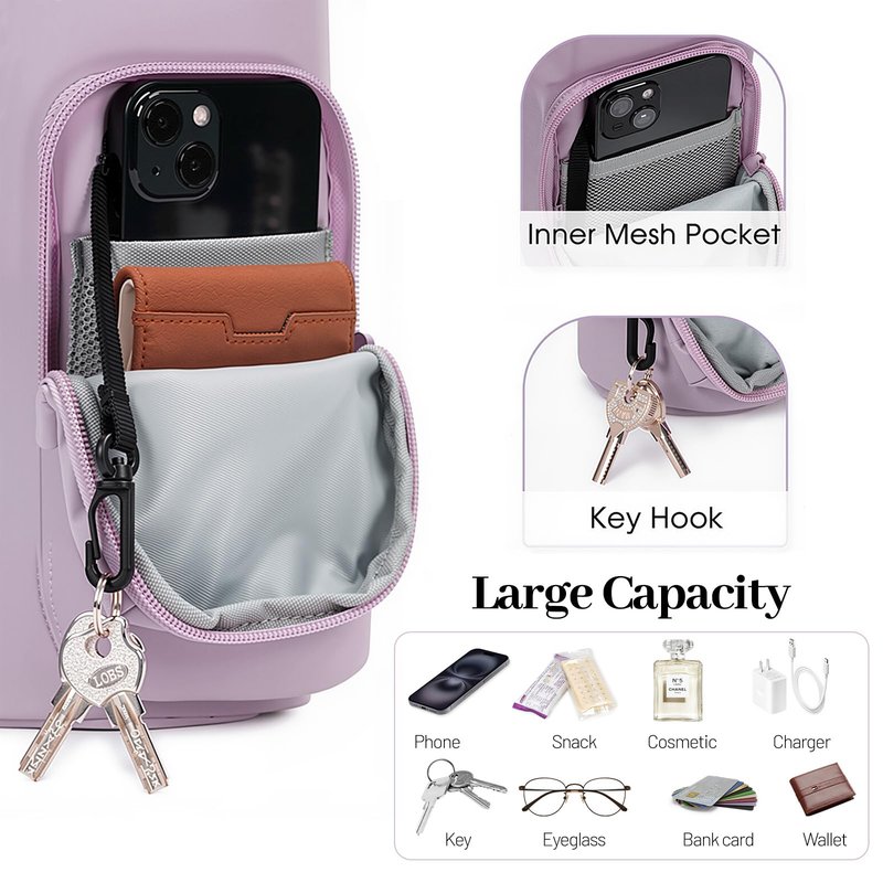 Yeahjiae 2 Pack Water Bottle Holder Sleeve with Phone Pocket 32oz 40oz Tumbler Insulated Water Bottle Holder with Adjustable Shoulder Strap Carrier Sling Bag Outdoor Sports Water Bottle Accessories