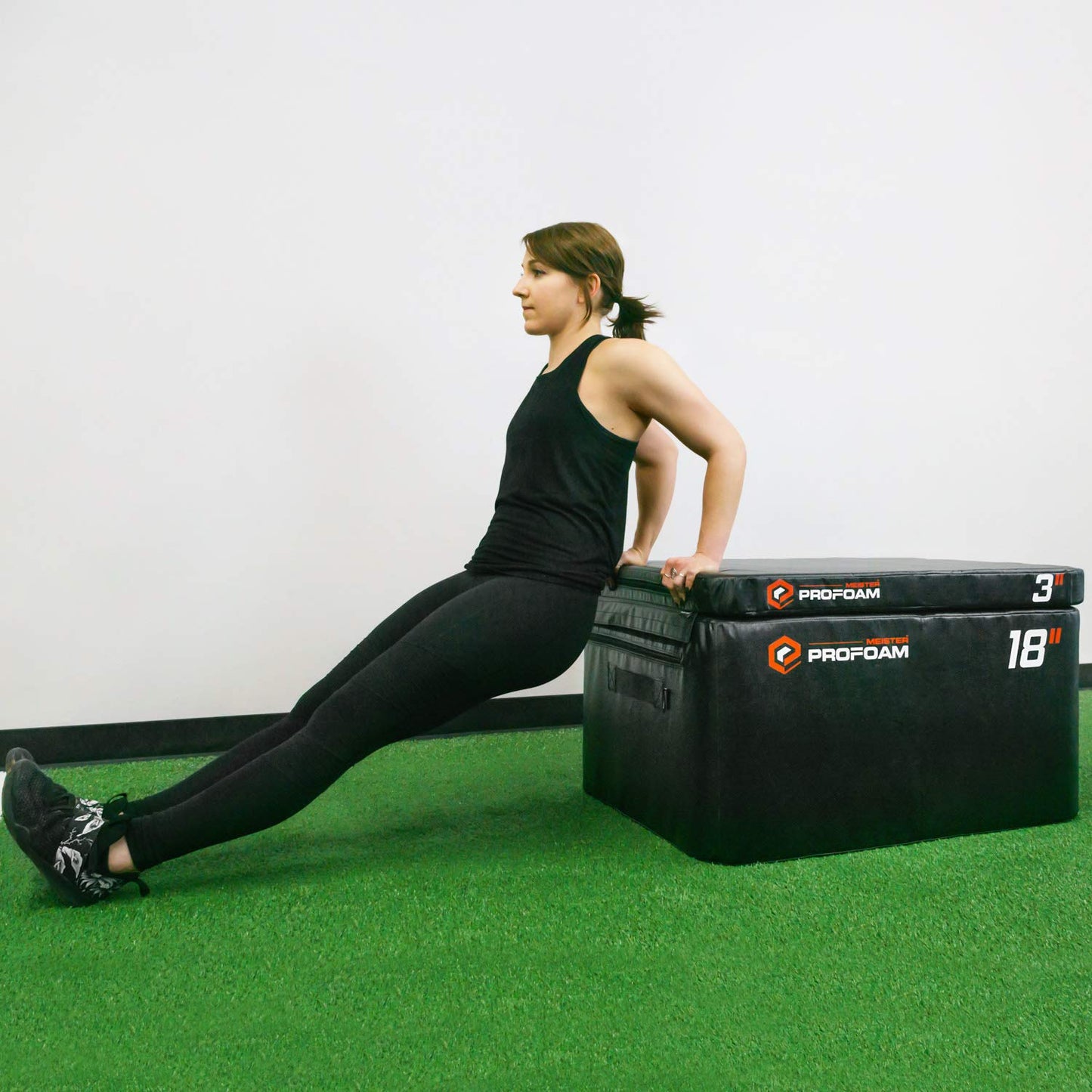 Meister PROFOAM Plyo Boxes - Foam Plyometric Jump Boxes for Professional Gyms - Black - 5 Box Set (24", 18", 12", 6", 3")