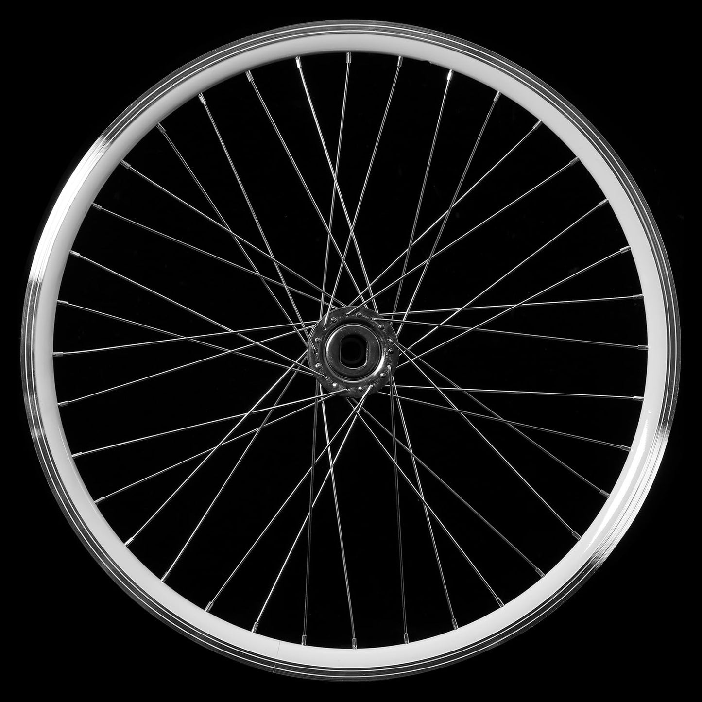 AkiiGer Adults 3 Wheels Bicycle Wheels Tricycle Right Wheel 20" Double Wall Alloy Rim 36x13G Silver Spoke Aluminum Alloy White/Silver
