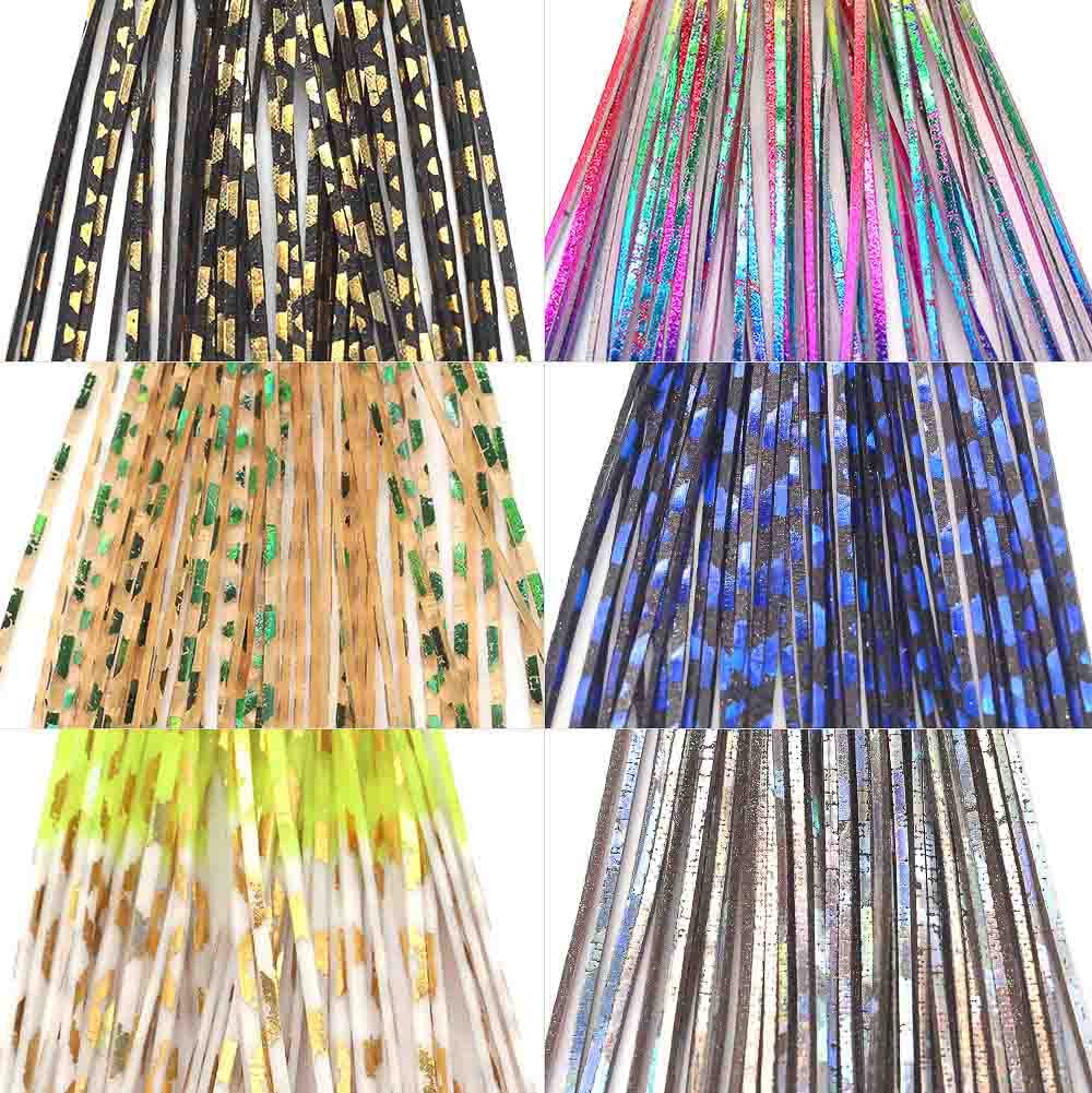 XFISHMAN Fly-Tying-Materials-Rubber-Legs-Silicone-Rubber-Skirt 12-24 Colors Fly Tying Supplies (Flash Rubber Legs 12 Colors kit)