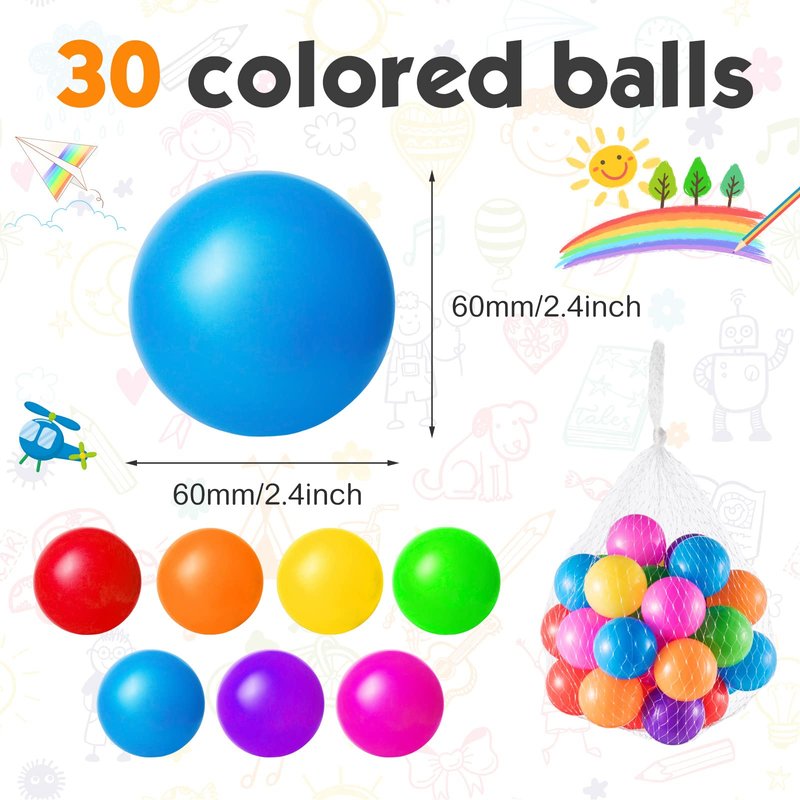 Wettarn Parachute 6/12/16/20/23/30 ft for Kids with Handles and Plastic Balls Rainbow Parachute Toy Tent Game for Kids Cooperative Games and Outdoor Playground Activities(12 ft)