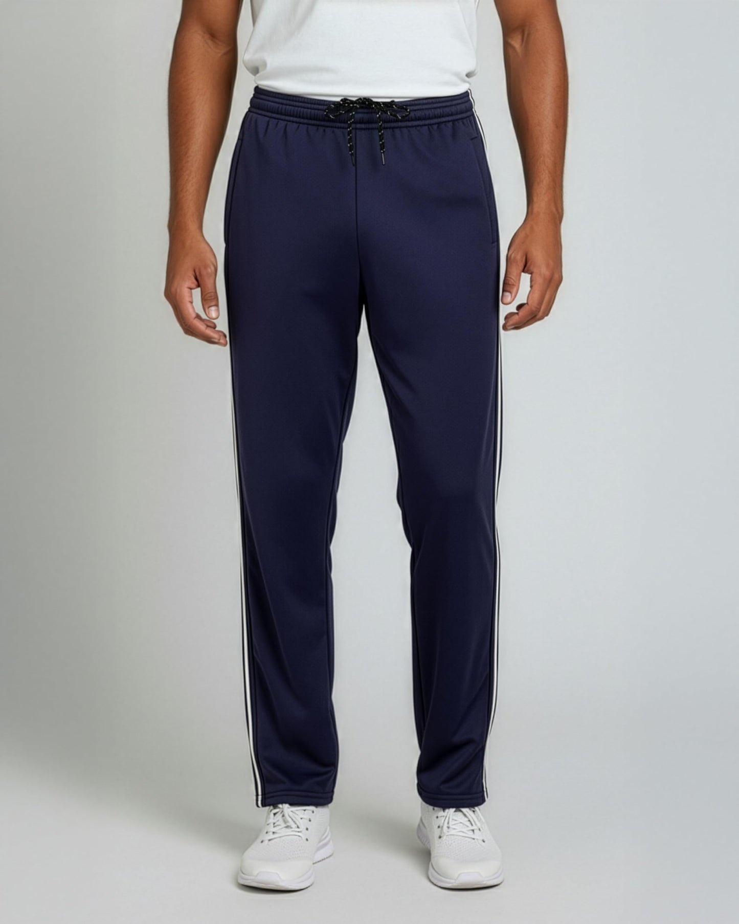 Real Essentials 3 Pack: Men's Mesh Open Bottom Sweatpants Gym Active Athletic Workout Casual Pants with Pockets- Set 5 L