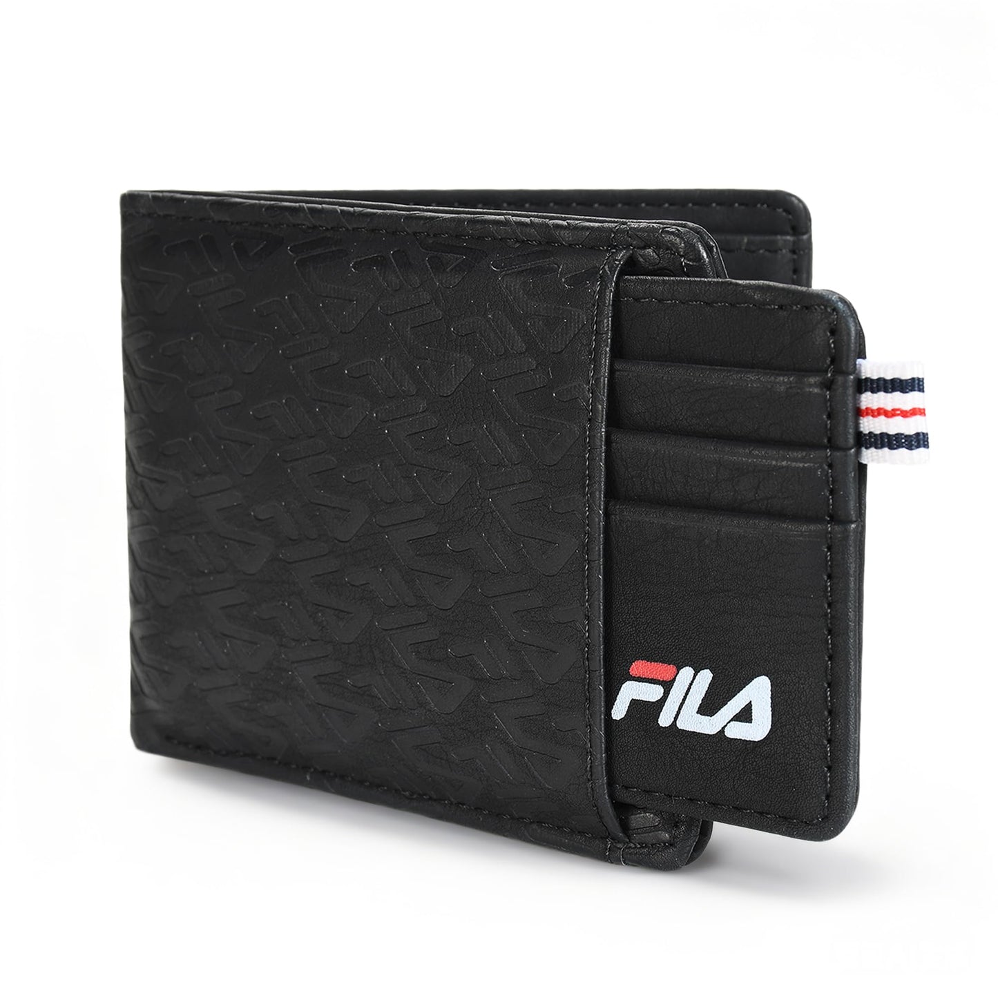 Fila Removable Passcase Wallet, Bifold PU Leather Wallet for Men