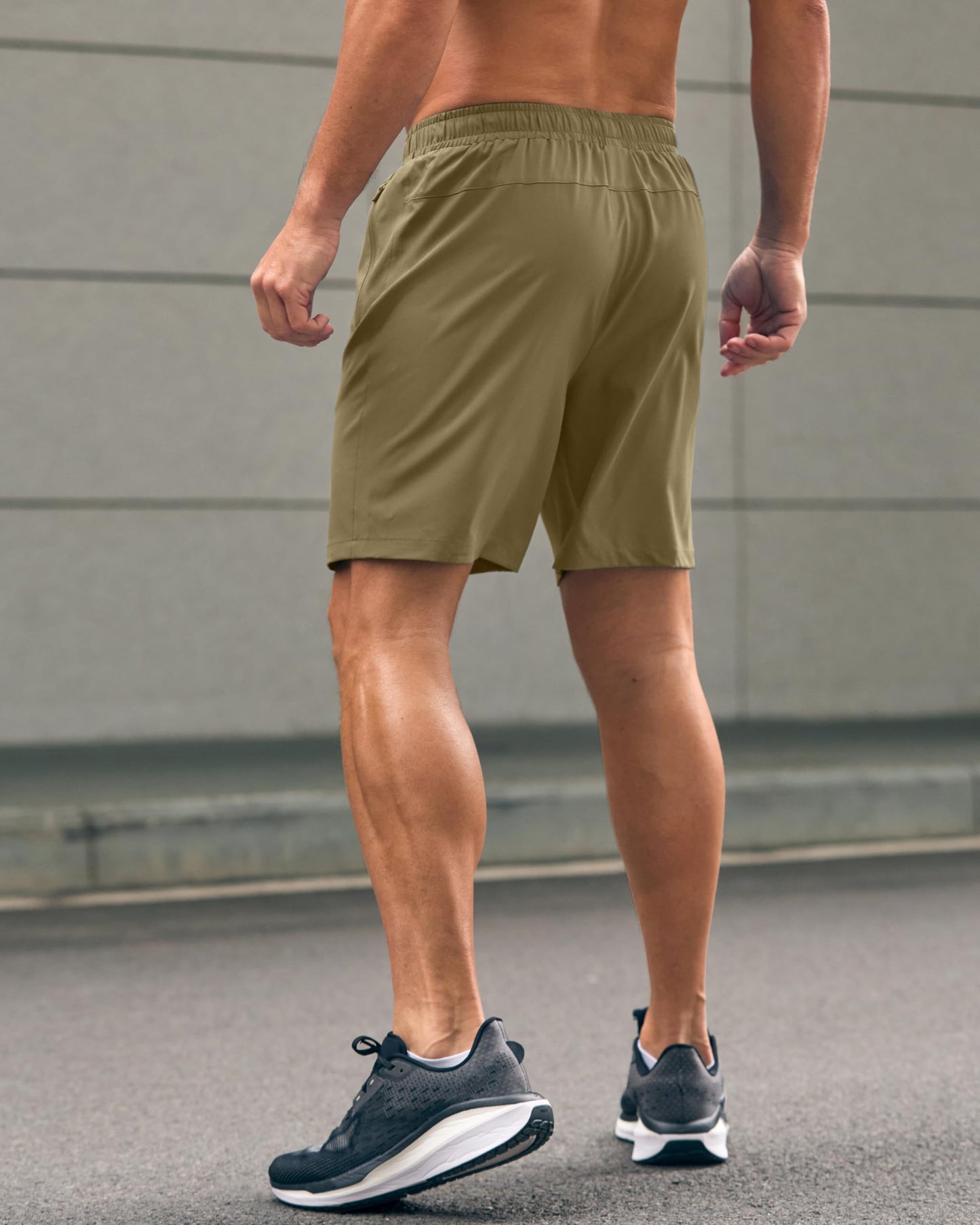 G Gradual Men's Athletic Running Shorts with Zipper Pockets Quick Dry 7"/ 5"/ 9" Workout Gym Shorts for Basketball Hiking(Dusty Khaki,7XXL)