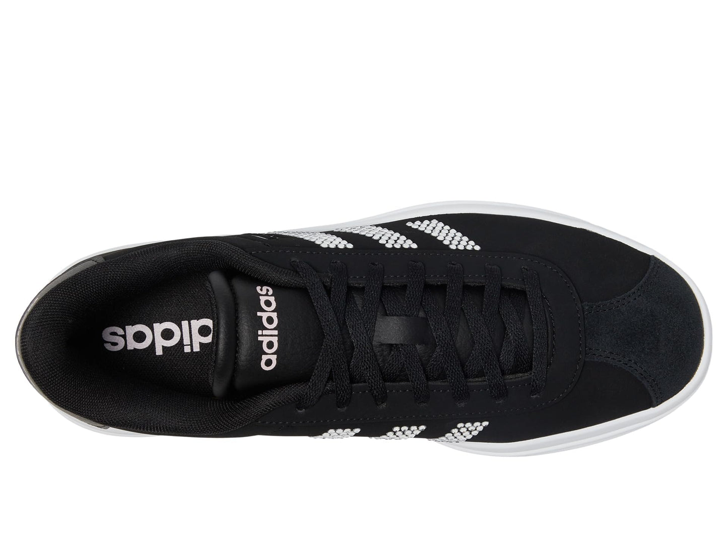 adidas Women's VL Court Bold Sneaker, Black/White/Clear Pink, 7.5