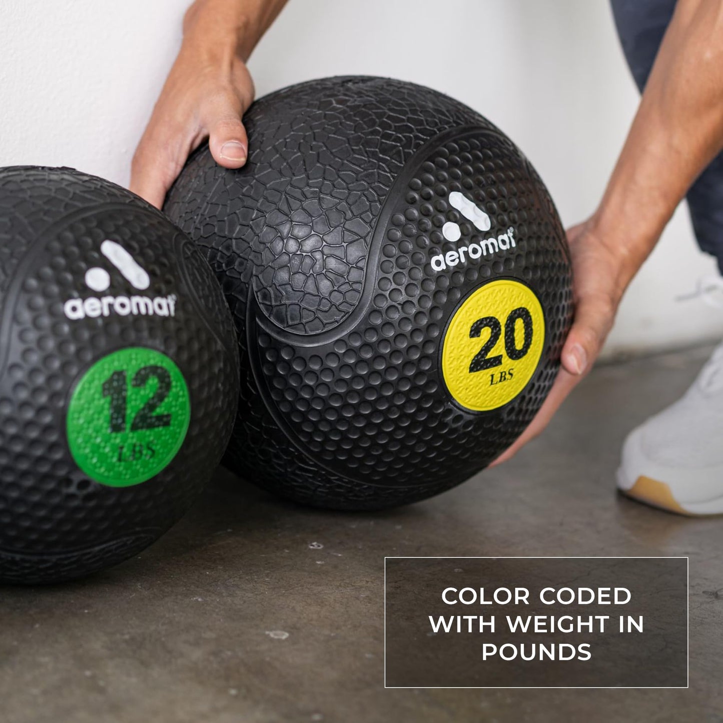 Aeromat Medicine Ball Set: Weighted Medicine Balls for Exercise 2-30lbs - Weight Ball, Med Ball for Workouts, Weighted Balls for Exercise, Extremely Durable - 15lb Sky