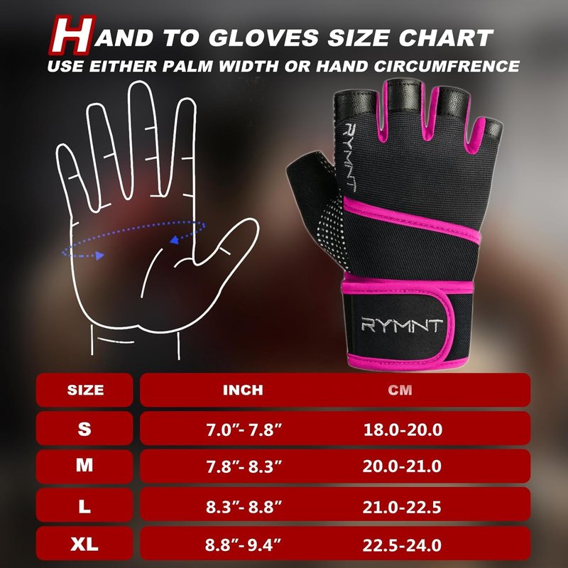 Workout Gloves with Wrist Wrap Support - Full Palm Protection & Extra Grip for Men and Women | Ideal for Gym, Weightlifting & Pull-Ups