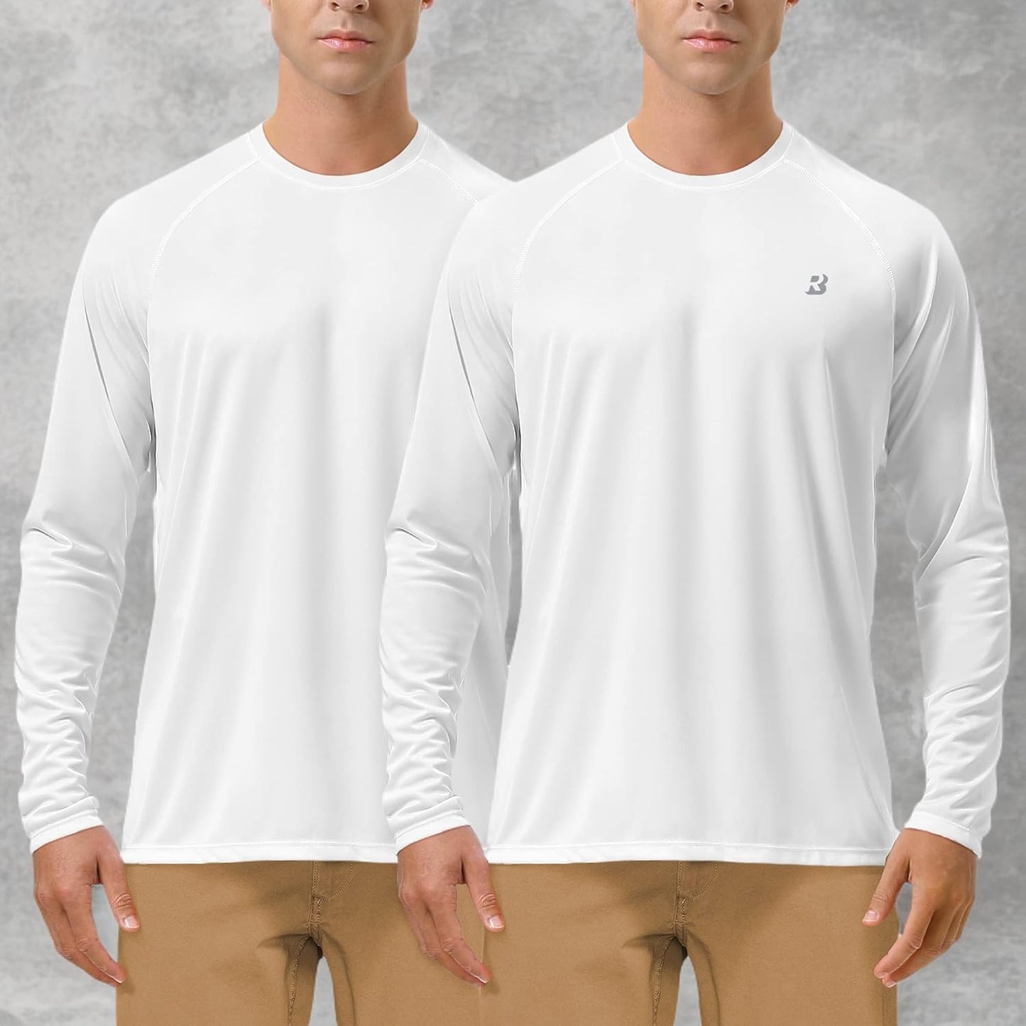 UPF 50+ UV Sun Protection Long Sleeve Shirt - Men's Rash Guard for Fishing, Hiking, Swimming & Running
