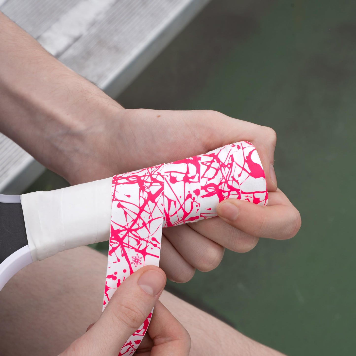 Supacaz Super Sticky Kush Neon Pink Splat Pickleball Overgrip - Tacky Pickleball Paddle Grip Tape Wrap - Pickle Ball Anti-Sweat Overwrap - 3pk
