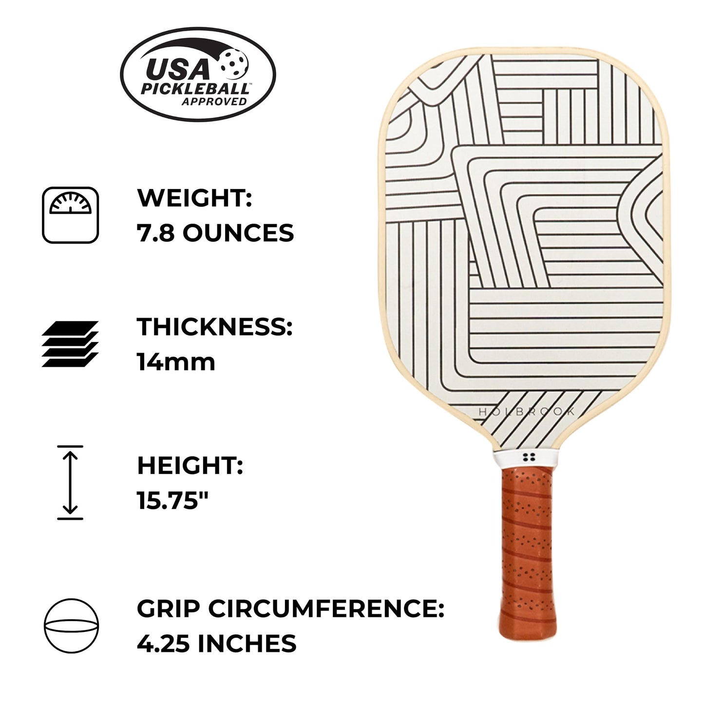 Holbrook Pickleball Paddles - Soho Design | Performance Series | Carbon Fiber Pickleball Paddle, Graphite Blend Surface | Polypropylene Honeycomb Core | Cute Pickleball Paddle