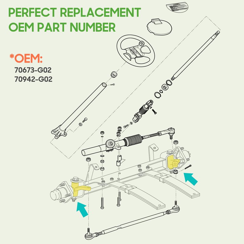 10L0L EZGO TXT Golf Cart Spindle Set - Pair of Left & Right Spindle Assemblies for 2001-Up Gas/Electric Models, Replaces OEM 70673-G02 & 70942-G02