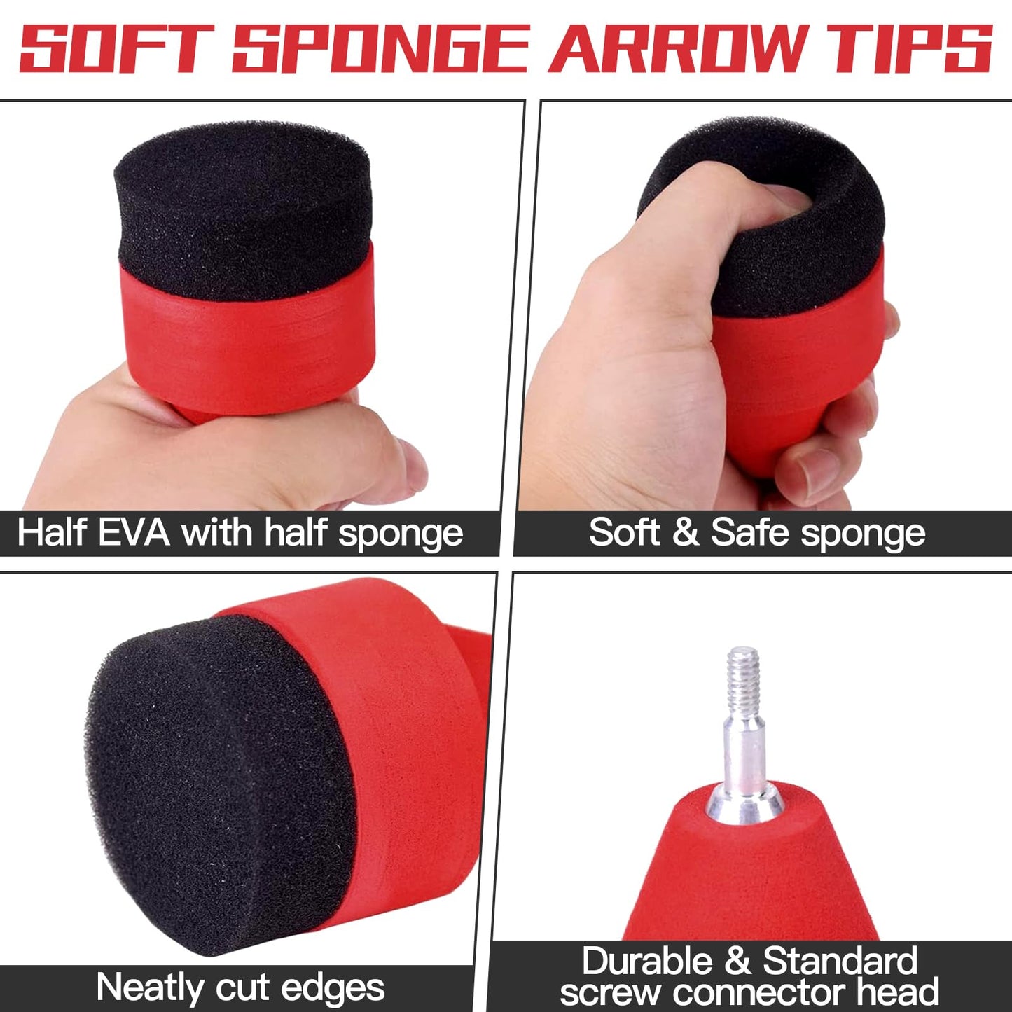 Eyourlife Foam Arrow Tips 10 Pack Foam Arrowheads Practice for LARP Arrows Soft Sponge Arrow Tips for Archery Beginners Outdoor Camping