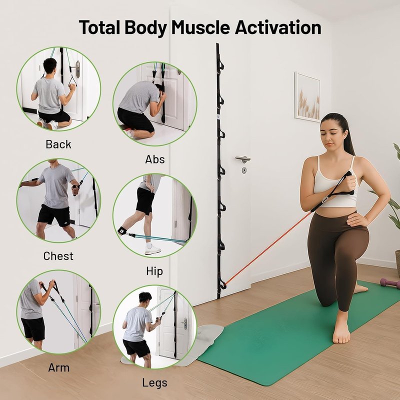 Slim Panda Door Anchor Strap - Resistance Bands Exercise Equipment for Home Gym | Adjustable Multi-Point Anchor