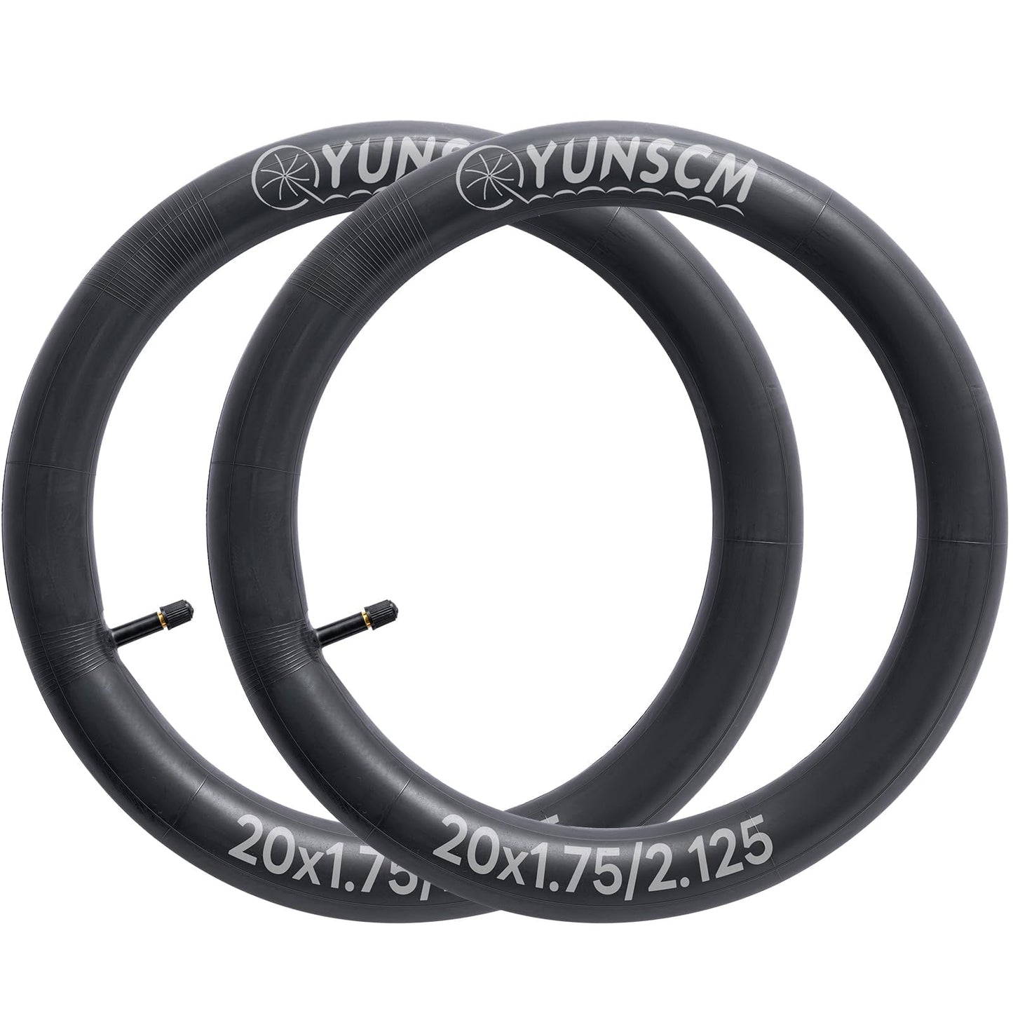 2-PCS 20" Bike Tubes 20x1.75/2.125 Premium Butyl 20 Inch Bicycle Tube Compatible with Kids, Road, MTB, City, BMX Bike Inner Tubes Schrader Valve