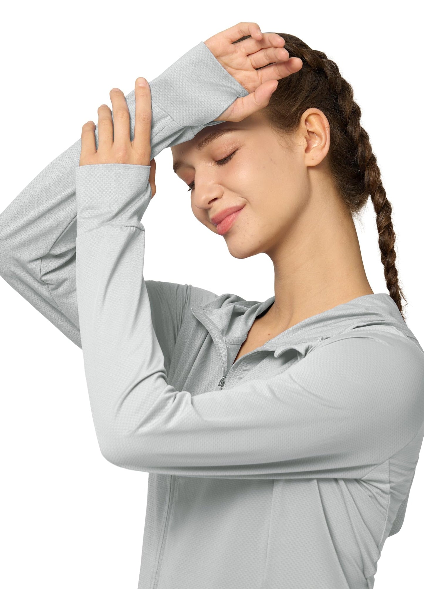 Willit Women's UPF 50+ Sun Protection Shirts UV Long Sleeve Zip Hoodies SPF Lightweight Jacket Hiking Outdoor with Pockets