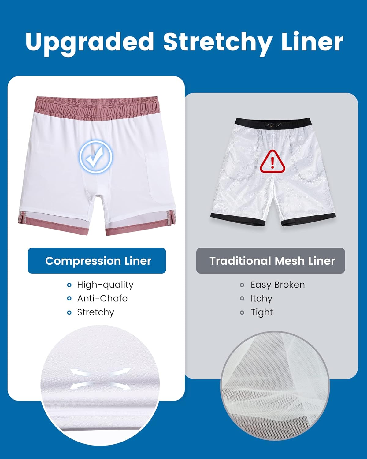 Men's 2-in-1 Swim Trunks - 7 Inch Board Shorts for Comfort & Style | Quick-Dry Swimwear