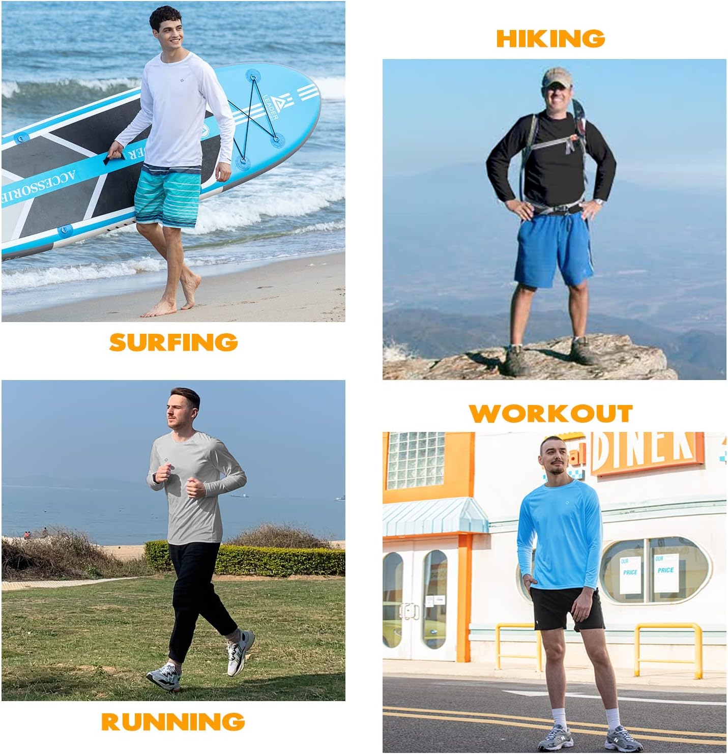 NAVISKIN Men's Rash Guard - UPF 50+ Sun Protection Long Sleeve Quick-Dry Shirt | Lightweight & Comfortable