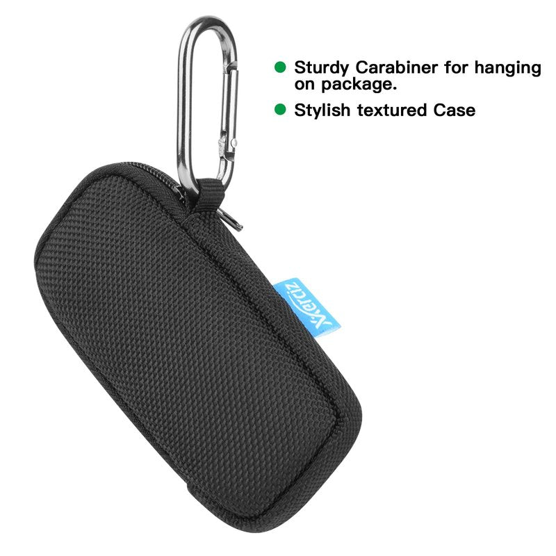 Xxerciz Heart Monitor Case for Kardiamobile Personal EKG/ 6L EKG Device, Protective Travel Case Nylon Storage Bag Cover with Soft Liner and Carabiner Clip, Black