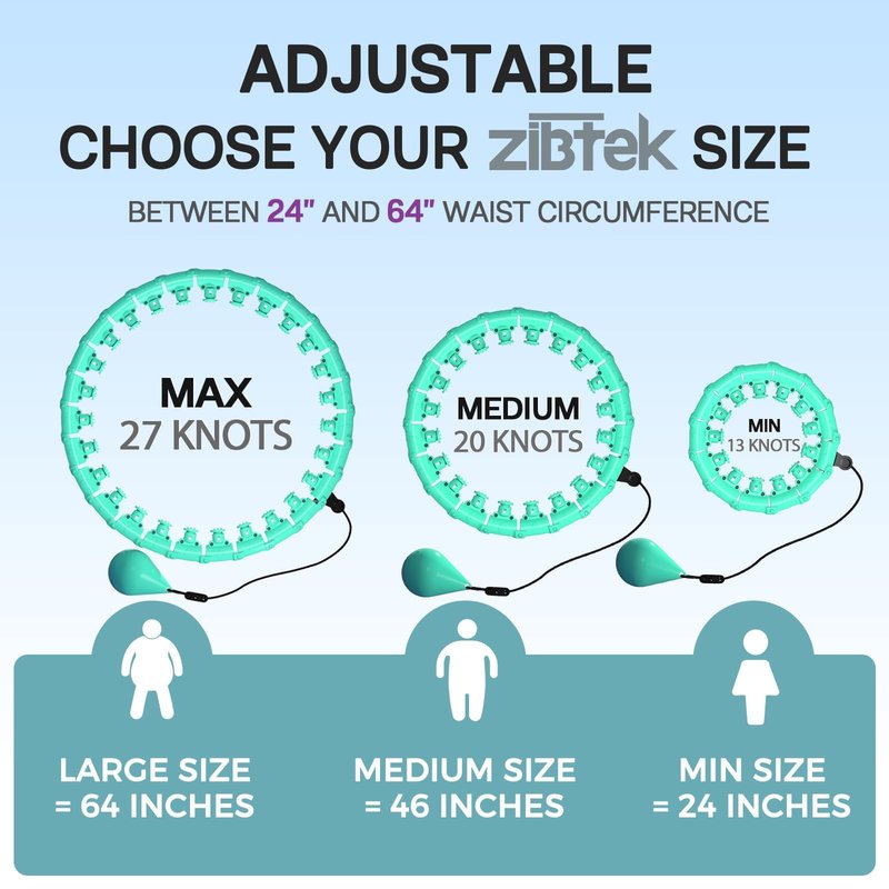 Argvsde Weighted Hula Infinity Fitness Hoop for Adult Weight Loss, 2 in 1 Smart Fitness Workout Hula Circle Hoops with 27 Detachable Knots, Exercise Fit Hoop Suitable for Women and Beginners