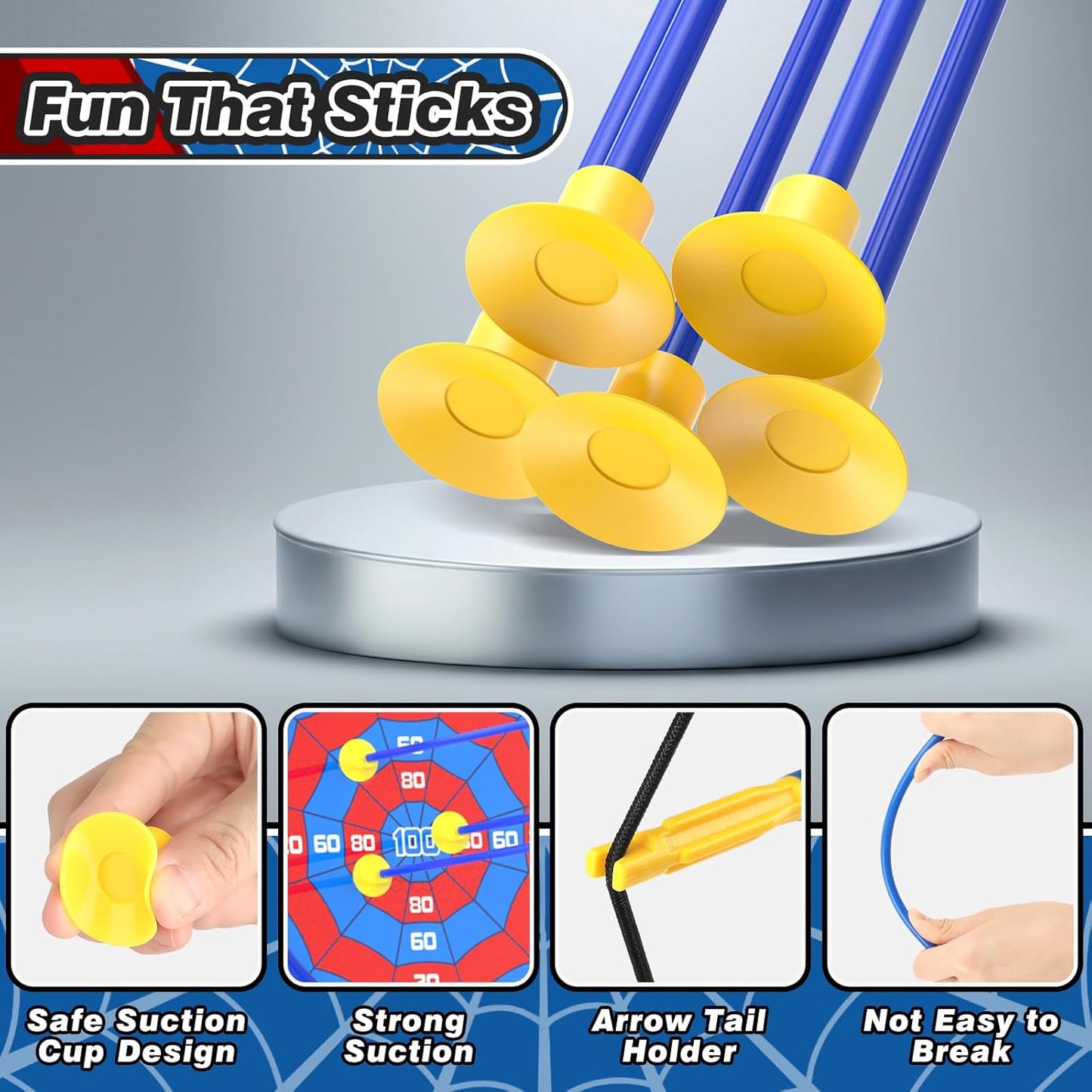 Kids Bow and Arrow Set - LED Light Up Archery Toy with 14 Suction Cup Arrows & Target | Indoor Outdoor Fun for Ages 6-12