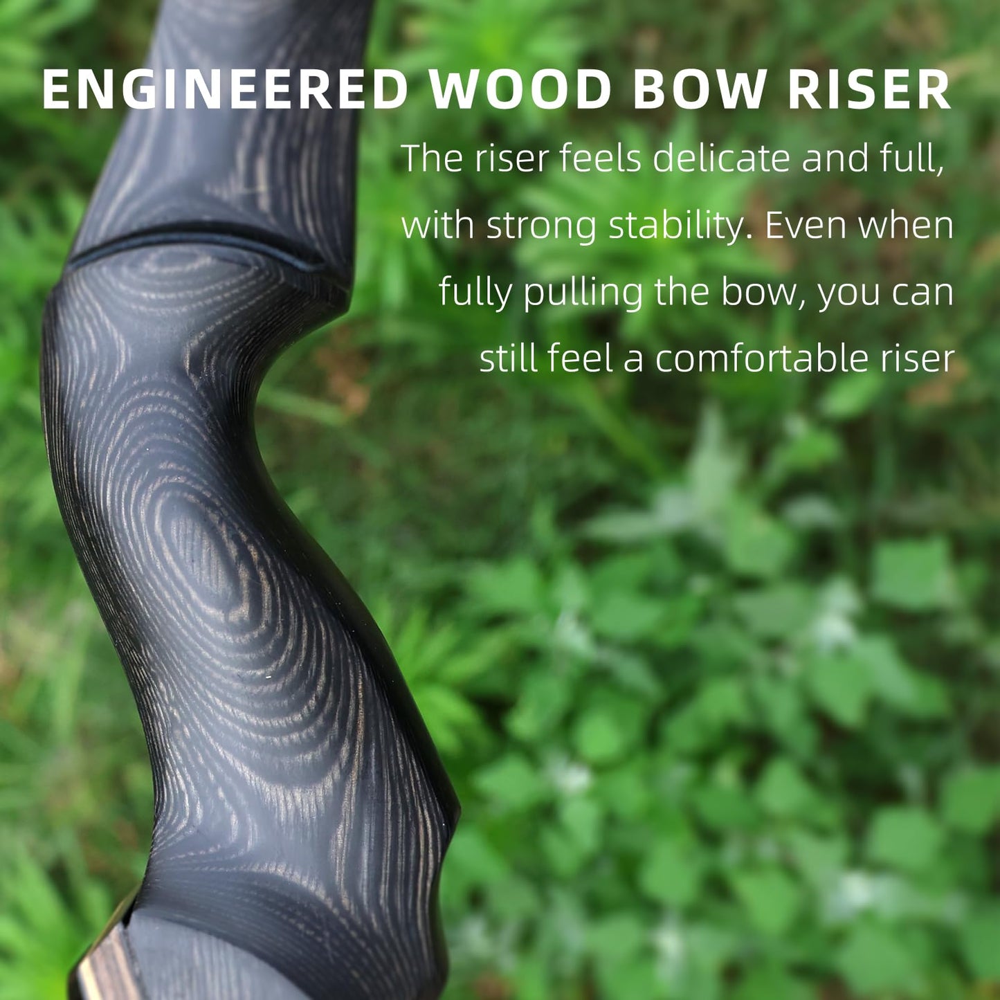 MOYJ 60inch 50LBS/45LBS/40LBS Hunting Takedown Recurve Bow and Mixed Carbon Arrow Competition Wooden Longbow Kit Adults for Outdoor and Practice
