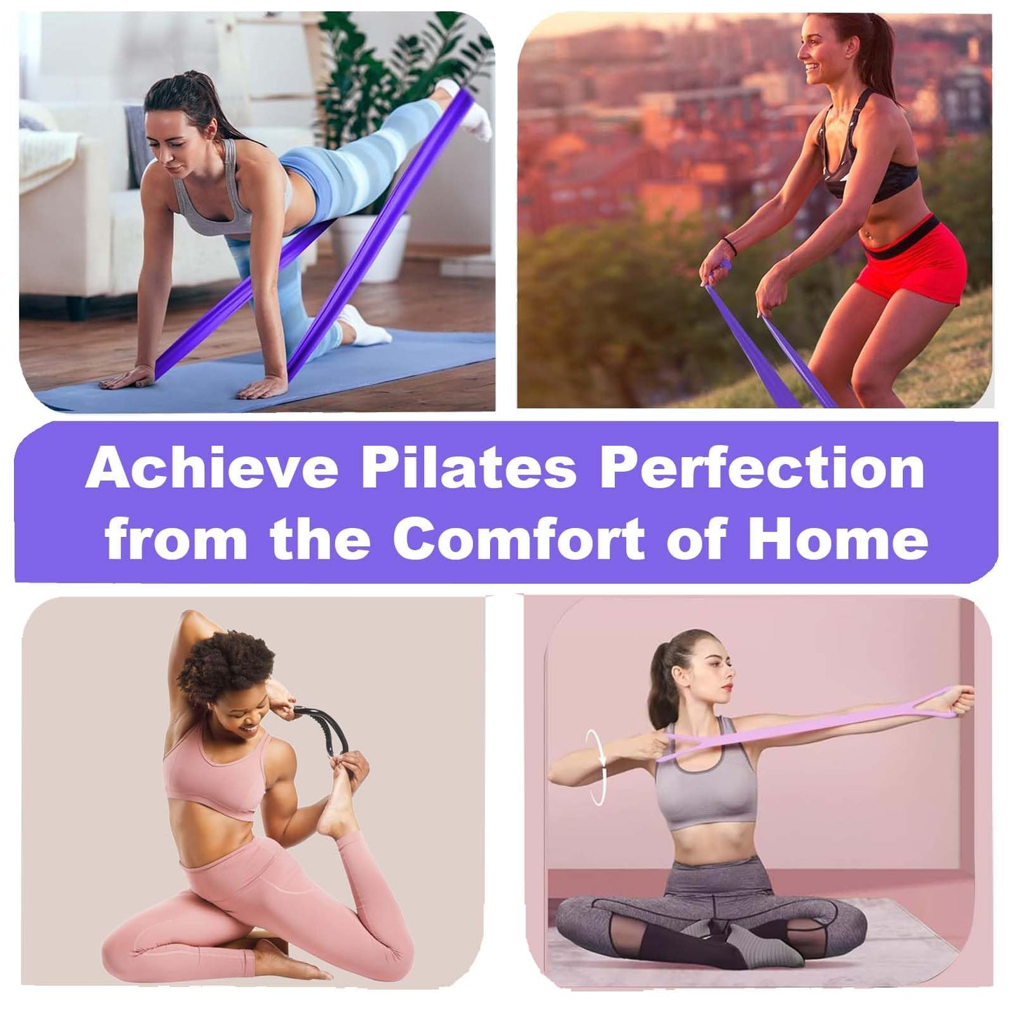 pilates ring circle set 13 pcs pilates equipment accessories for home workouts includes 9.8” pilates ball 12” magic circle yoga ring and resistance bands for women pilates ring and ball set gift