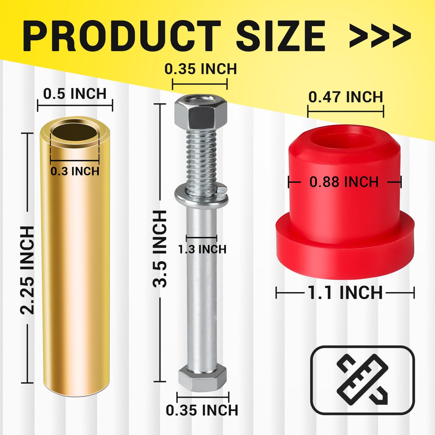 DRIVE UP Golf Cart Bushings Kit for Club Car DS, Rear Spring Red Polyurethane Bushings Sleeves and Screw Set for Club Car DS 1992-Up Gas and Electric Models OEM 1015583 1012303 8755