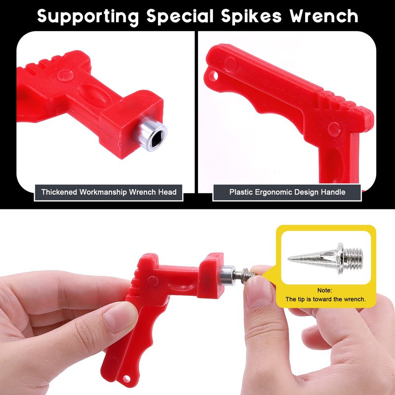Mardatt 121 Pcs 1/4” and 1/2” Stainless Steel Track and Cross Country Spikes with Spike Wrench, Track Spikes Replacement for Sprint Sports High Jumping Running Shoes