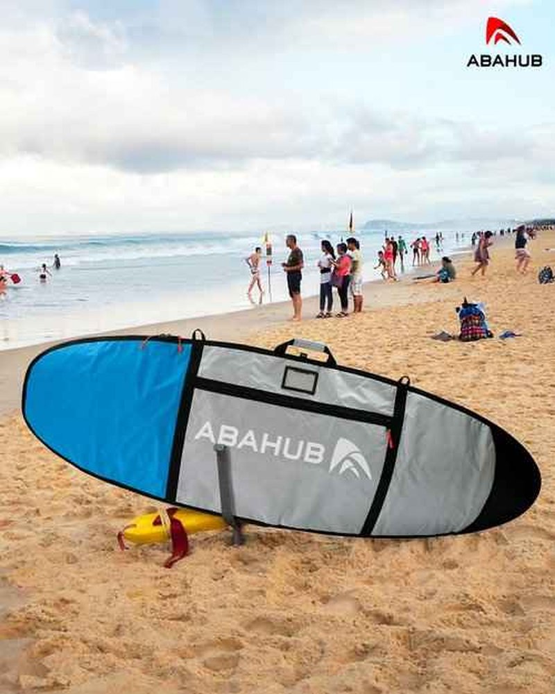 Abahub Premium 7'0 x 24 Surfboard Travel Bag, Foam Padded Surf Board Cover, Mini Mal Funboard Carry Bags for Surfing, Outdoor, Airplane, Car, Truck, Blue