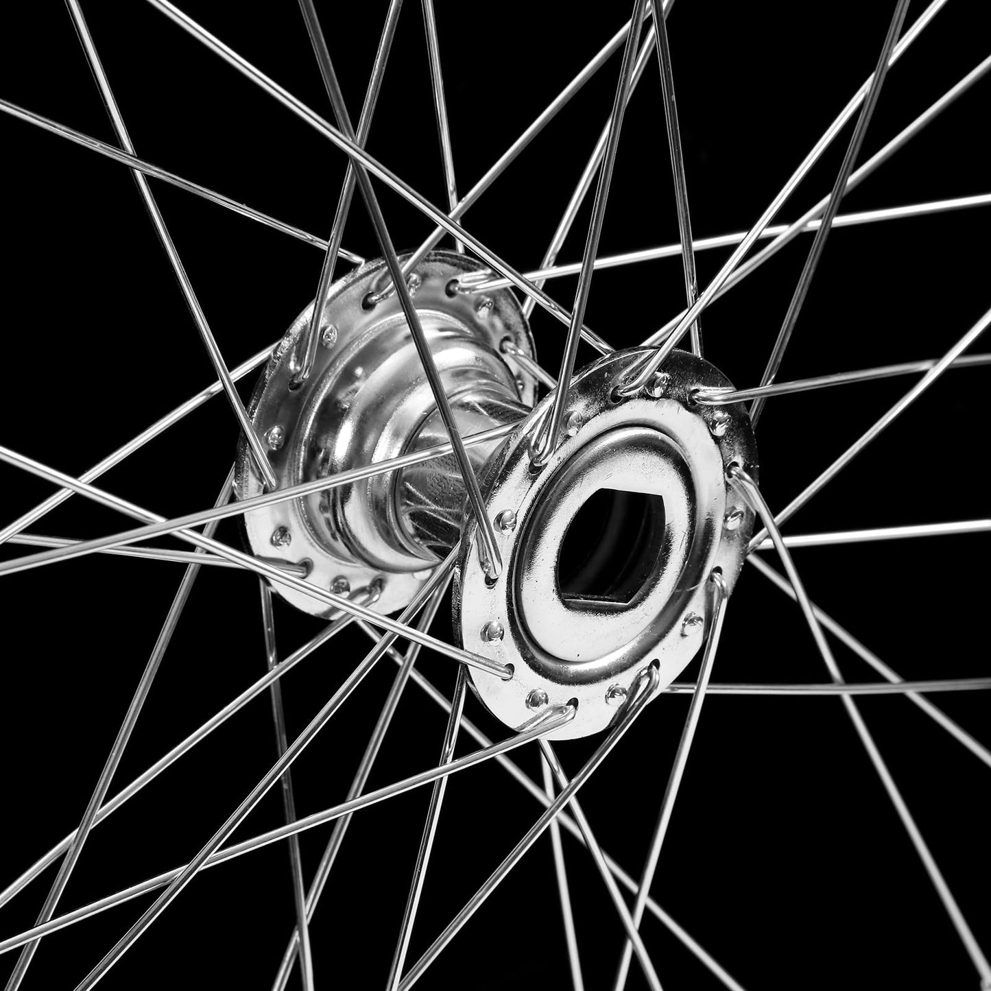 AkiiGer Adults 3 Wheels Bicycle Wheels Tricycle Right Wheel 20" Double Wall Alloy Rim 36x13G Silver Spoke Aluminum Alloy White/Silver