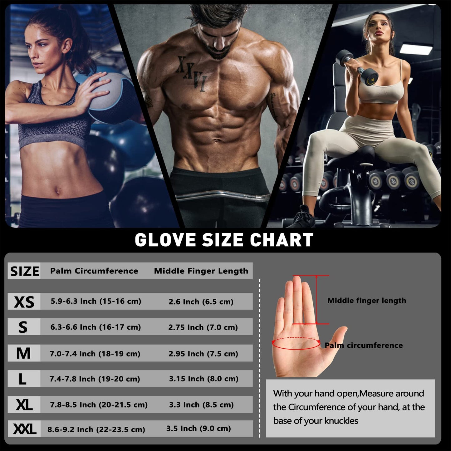 RYMNT Full Fingers Workout Gloves for Women Men-Gym Gloves for Women Weight Lifting, Exercise Crossfit Gloves-Touch Screen-Extra Grip Foam-Padded-Anti-Slip for Fitness,Training,Cycling.Black-XL